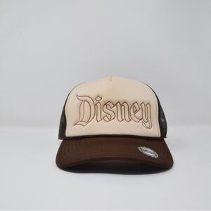 Disney Brown Embroidered 5 Panel Trucker Rope Hat with Adjustable SnapBack Fit